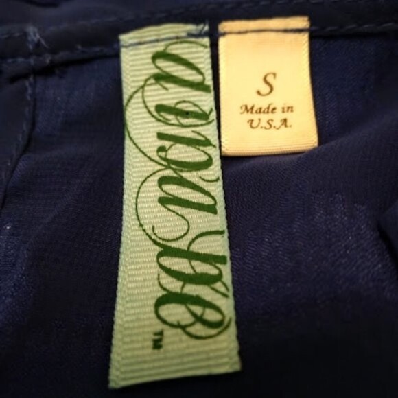 Aina Be Semi Sheer Royal Blue Short Sleeve Peasant Style Blouse Size:S - Picture 12 of 14